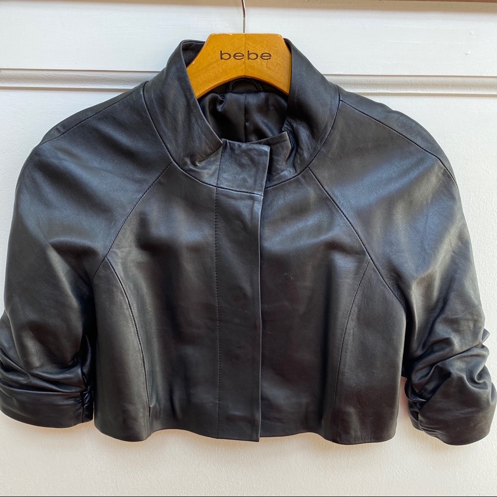 BEBE Cropped leather jacket